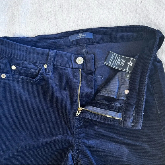 7 For All Mankind Velvet Black Pants Size 27 - Picture 3 of 6